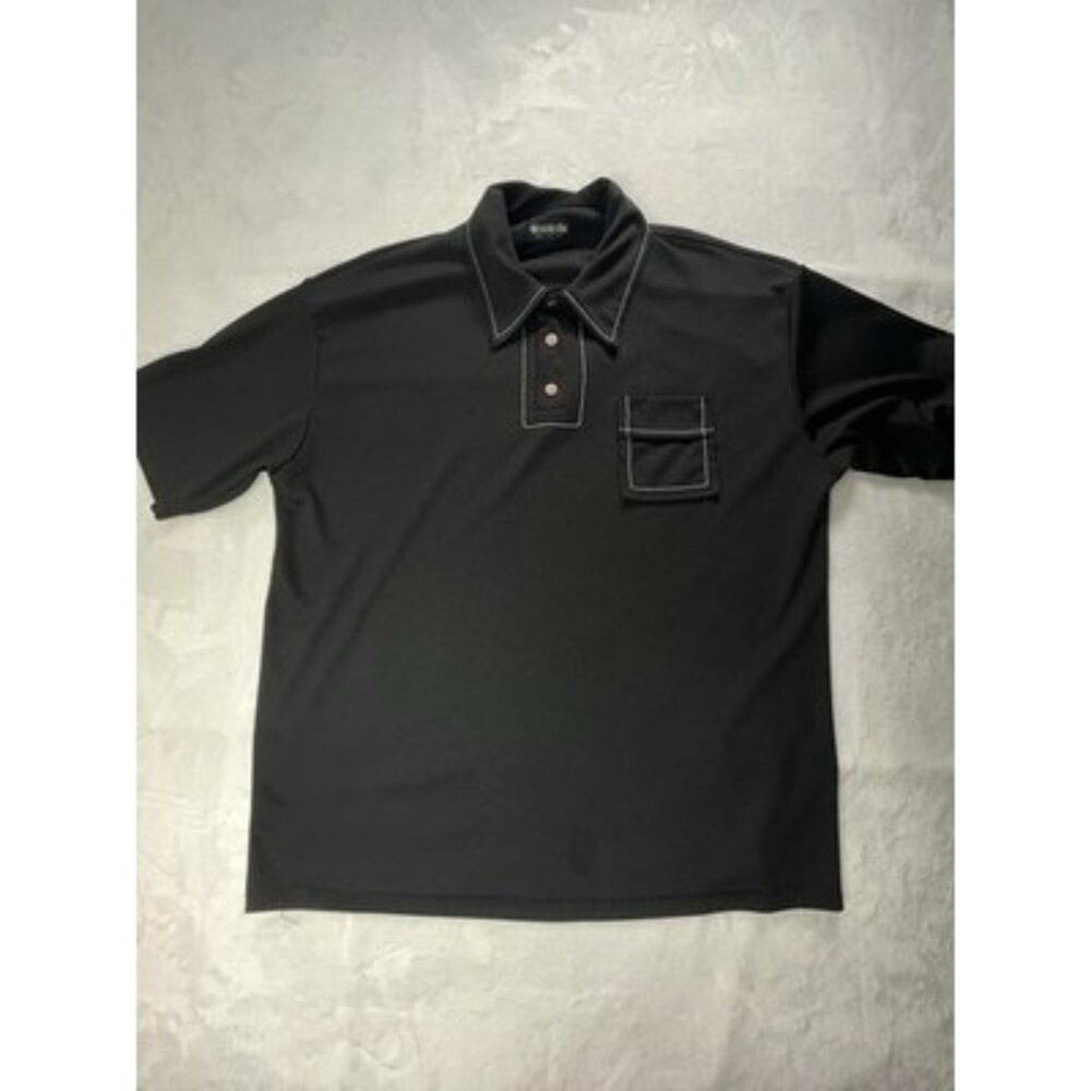 Vintage bc ethic Mens 2XL Polo Shirt black‎ Contrast stitch